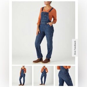 Duluth Trading Co. Double Flex Coolmax Overalls Dark Denim Medium M x Regular